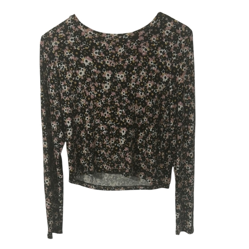 Wild Fable Black Floral Fitted Blouse XXL